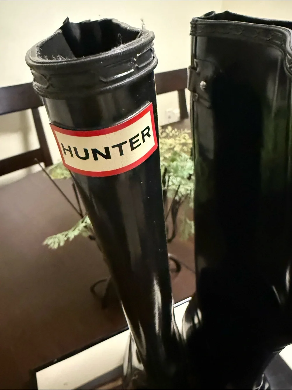 Hunter women Tall Gloss Rain & Snow Boots - Black